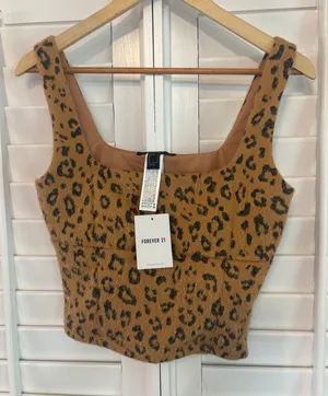 Forever 21 Tan Cheetah Print Tank Top Size Small thumbnail 1