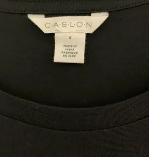 Caslon Womens Black Solid Pima Cotton Long Sleeve Crewneck T-Shirt thumbnail 4