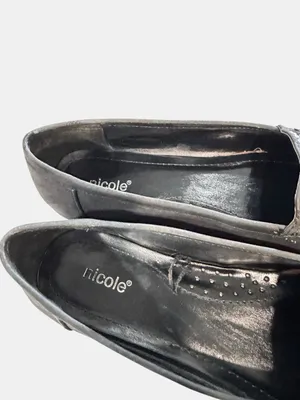 Nicole Black Rhinestone Studded Loafers Slip On Flats Comfort Shoes 10W- Danica thumbnail 8