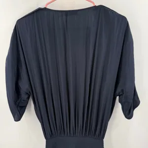 Ramy Brook Tilda Dress Women’s Size XXS Crossover Mini Ruffle Smocked navy blue thumbnail 9