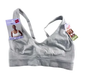 Hanes ComfortFlex Light Gray Wireless Seamless Bralette thumbnail 1