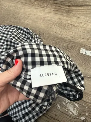 Sleeper black and white gingham long sleeve top size small thumbnail 6