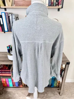 Aerie Waffle Button Down Shirt thumbnail 2