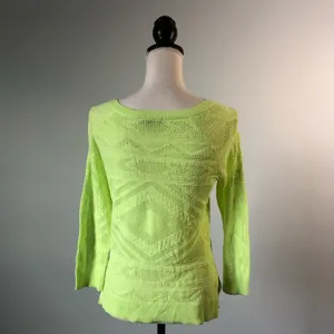 AMERICAN EAGLE | Neon Green Lightweight Button Cardigan Sweater Sz M thumbnail 6