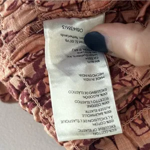 Free People Smock It To Me Mini Dress Apricot Combo Small Boho Fall Cottagecore thumbnail 9