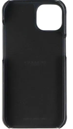 Coach Leather Slim Wrap Case for Apple iPhone 13 Smartphone - Black thumbnail 1