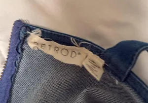 Blue Denim One Piece with mid section cut thumbnail 6