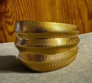 Gold Tone Chunky Statement Cuff Bracelet thumbnail 2