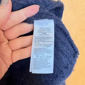 J. Crew Navy Blue V-Neck Fuzzy Knit Wool Alpaca‎ Blend Sweater XS thumbnail 6