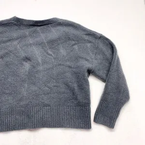 Zara Soft‎ Knit Cardigan Womens Size S Charcoal Grey Wool Blend V-Neck Cropped thumbnail 10