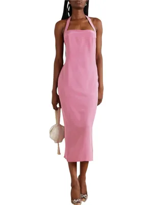 NWT Reformation Alli Halter Silk Midi Maxi Dress 8 in Sugar Plum thumbnail 2