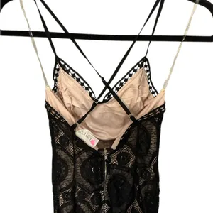 L'ATISTE Black Maxi Dress with Lace Design NWOT thumbnail 2
