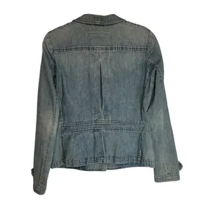 Lauren Jeans Co‎ Denim Jacket Distressed Light Wash Button Front Women's M thumbnail 7