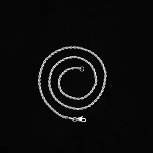 925 Silver Plated Link Chain Necklace for Men Women,Punk Hip Hop Necklace thumbnail 3