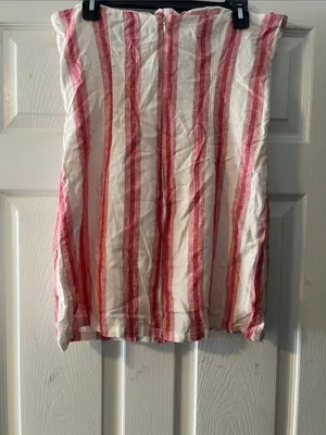 Forever 21 White and Red Striped Strapless Dress thumbnail 4