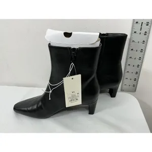 Womans New A New Day Tigris Ankle Boots Size 6.5 Black Kitten Heel Side Zip thumbnail 2