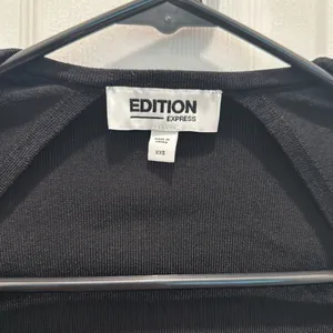 Edition Express Black Long Sleeve Cropped Top with Gold Buttons thumbnail 2
