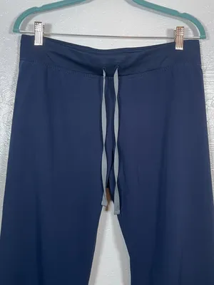 Figs Women M Navy Blue Livingston High Waisted Scrub Pants Yoga Waistband Pocket thumbnail 4