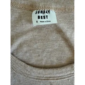 Aritzia Sunday Best Honor Tank Heather Oatmeal Beige Crop Top Small thumbnail 2