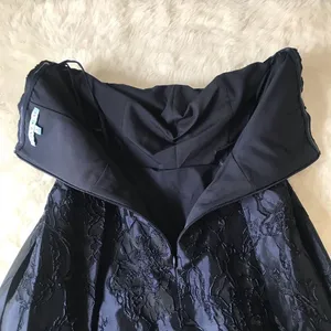 ANTONIO‎ MELANI Strapless Cocktail Dress Size 4 Navy Blue Midi Embroidered New thumbnail 11