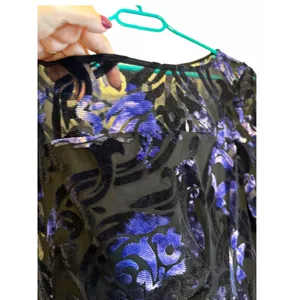 Tahari Arthur S. Levine Floral Velvet Burnout Dress - Size 10 thumbnail 6