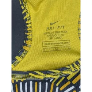 Nike Pro Dri-FIT Sports Bra Womens Yellow Racerback Medium Support Workout M D77 thumbnail 4
