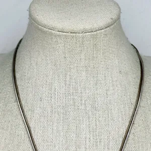 Chico's Double Strand Cord Square Striped Silver Tone Pendant ✨ thumbnail 2