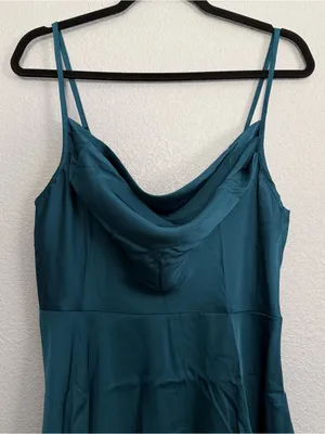 NEW Cupshe Cowl Neck Satin Short Mini Dress Cami Strap Formal Dress Medium thumbnail 3