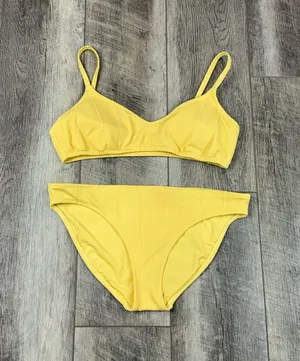 Aerie Yellow Ribbed Bikini Set thumbnail 1