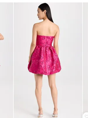 NEW Amanda Uprichard Addison Fuchsia Bubble Mini Dress, Medium, MSRP $236 thumbnail 2