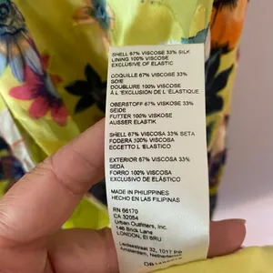 Anthropologie Strapless Midi Dress Floral Silk Blend Yellow Wedding Guest Small thumbnail 10