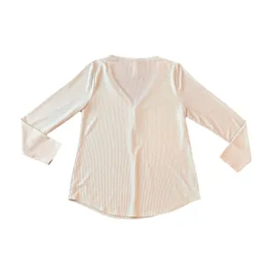 Athleta Women’s Wind Down Sleep Top Large Mint‎ Green Waffle Knit Henley thumbnail 2