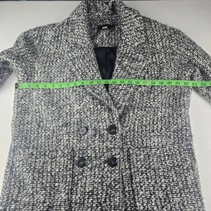 Hatch The Bristol Coat Black & White Textured Double Breasted Wool Blend Small‎ thumbnail 11