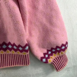 LOVESHACKFANCY S Small Honeypie Boyfriend Cardigan Sweater Pearl Buttons PInk thumbnail 5