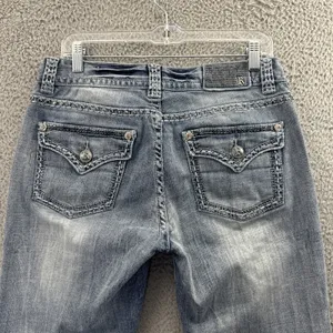Rock And Roll Cowgirl Mid Rise Bootcut Jeans Rhinestone Western Women's 30 x‎ 34 thumbnail 3