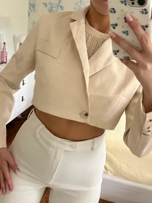 Peppermayo Cropped Blazer Cream thumbnail 2