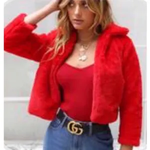 Reverse | Women’s Frankie Faux Fur Jacket Coat -‎ Red - Medium thumbnail 3