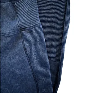 Aerie‎ OFFLINE Leggings Medium M Navy Blue Denim Wash Seamless Ribbed High Rise thumbnail 5