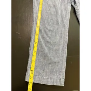 Lands End Womens 14T Mid Rise Blue Chambray Pull On Straight‎ Leg Pants thumbnail 2
