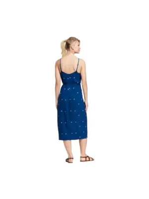 Universal Thread Midi Floral Wrap Dress Blue Size XL Vacation Beach Coastal Boho thumbnail 13