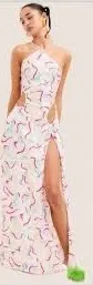 For Love & Lemons Palmer Maxi Dress featuring a high side slit thumbnail 1
