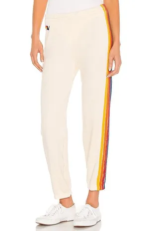 Aviator Nation Cream 5 Stripe Sweatpants thumbnail 1