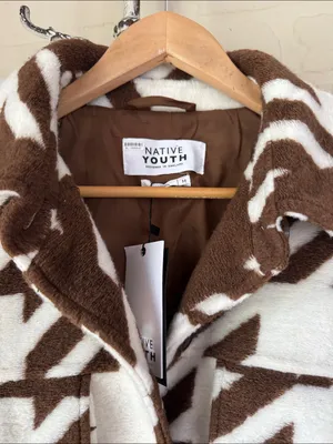 Free People Native Youth medium new HOUNDSTOOTH SHACKET jacket thumbnail 2