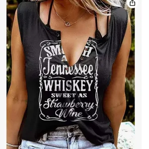 Women's Size Large‎ V-Neck Tank Top Smith Tennessee Whiskey Sweet as Strawberry thumbnail 2