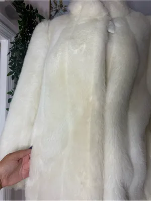 Vintage Women's Cream Faux Fur Jacket Front Button Made In USA Size XL Coat thumbnail 11