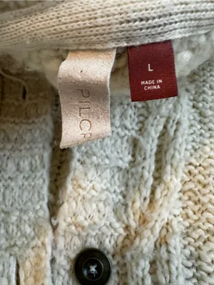 Pilcro Chunky Cable-Knit Cardigan Sweater Fisherman Preppy Coastal Grandmacore thumbnail 3