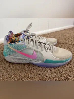 Nike Sabrina 2 Lily Basketball Shoes Gray Pink Teal Size 19.5 NWOT thumbnail 2