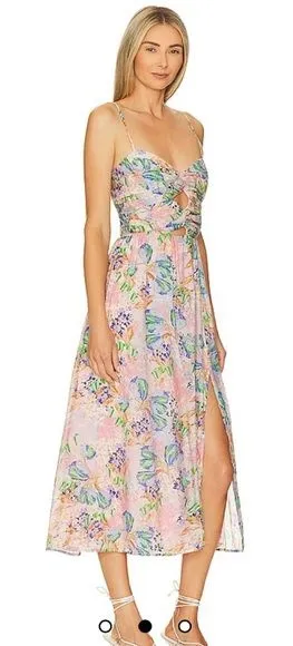 Revolve ASTR the Label Emine Dress in Pink & Blue Floral thumbnail 1