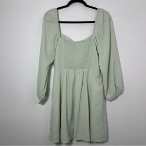 Abercrombie & Fitch Women’s Green Billowy Sleeve Corset Dress Size L NWT thumbnail 2