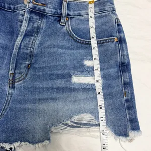 PacSun Vintage High Rise Distressed Denim‎ Shorts Blue Size 29 Button Fly Cutoff thumbnail 8